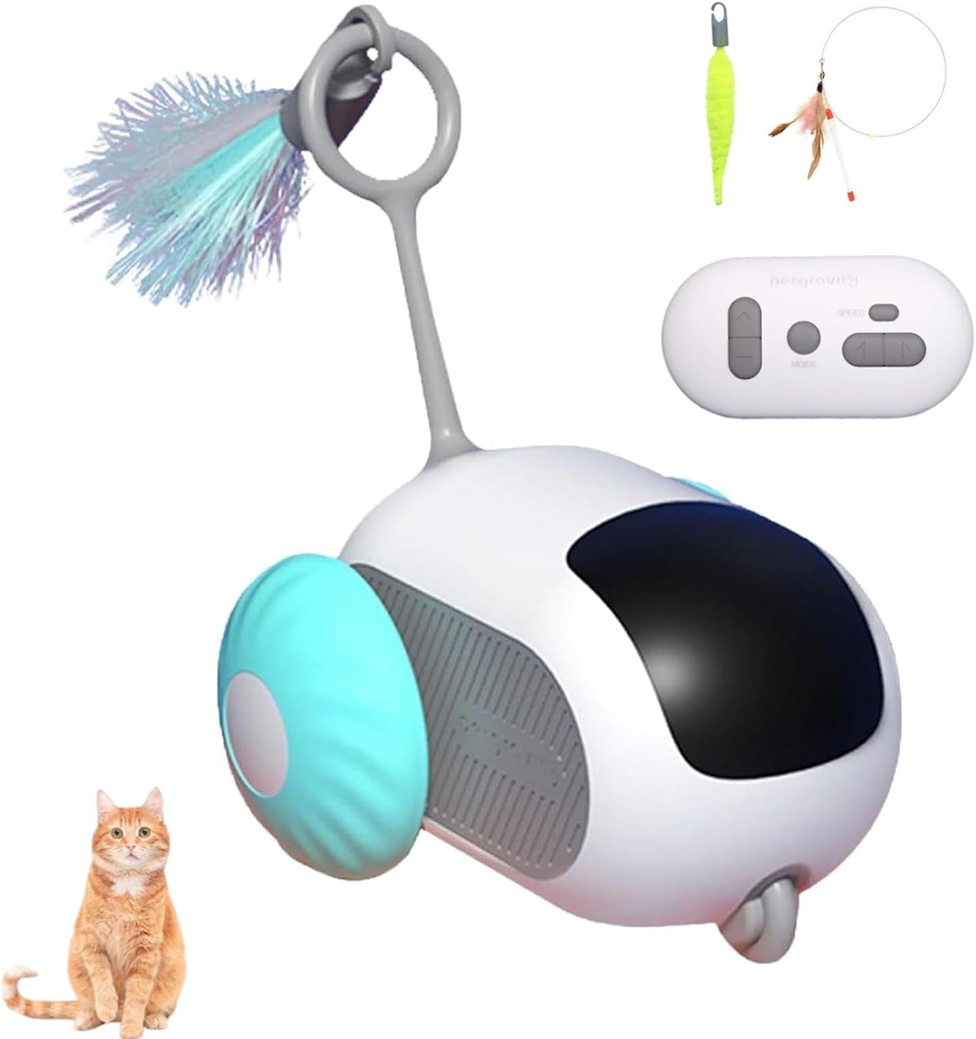 Teazys Cat Toy, Turbo Tail 2.0 Cat Toy, Turbo Tail Mouse Cat Toy, Remote Control Smart Electric Cat Toy, Gravity-Sensing Movement Interactive Cat Toys